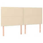 vidaXL Tăblie de pat cu LED, crem, 180x5x118/128 cm, textil vidaXL Tăblie de pat cu LED, crem, 180x5x118/128 cm, textil