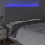 vidaXL Tăblie de pat cu LED, gri deschis, 200x5x118/128 cm, textil vidaXL Tăblie de pat cu LED, gri deschis, 200x5x118/128 cm, textil