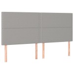 vidaXL Tăblie de pat cu LED, gri deschis, 200x5x118/128 cm, textil vidaXL Tăblie de pat cu LED, gri deschis, 200x5x118/128 cm, textil