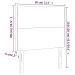 vidaXL Tăblie de pat cu LED, albastru închis, 80x5x118/128cm, catifea