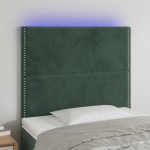 vidaXL Tăblie de pat cu LED, verde închis, 90x5x118/128 cm, catifea vidaXL Tăblie de pat cu LED, verde închis, 90x5x118/128 cm, catifea