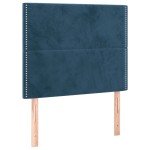 vidaXL Tăblie de pat cu LED, albastru închis, 90x5x118/128 cm, catifea