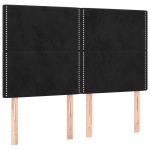 vidaXL Tăblie de pat cu LED, negru, 144x5x118/128 cm, catifea vidaXL Tăblie de pat cu LED, negru, 144x5x118/128 cm, catifea