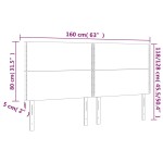 vidaXL Tăblie de pat cu LED, albastru închis, 160x5x118/128cm, catifea