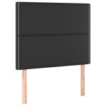 vidaXL Tăblie de pat cu LED, negru, 80x5x118/128 cm, piele ecologică