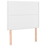 vidaXL Tăblie de pat cu LED, alb, 90x5x118/128 cm, piele ecologică