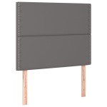 vidaXL Tăblie de pat cu LED, gri, 90x5x118/128 cm, piele ecologică vidaXL Tăblie de pat cu LED, gri, 90x5x118/128 cm, piele ecologică