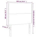 vidaXL Tăblie de pat cu LED, alb, 100x5x118/128 cm, piele ecologică vidaXL Tăblie de pat cu LED, alb, 100x5x118/128 cm, piele ecologică