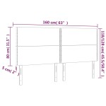 vidaXL Tăblie cu LED-uri, alb, 160x5x118/128 cm, piele ecologică vidaXL Tăblie cu LED-uri, alb, 160x5x118/128 cm, piele ecologică