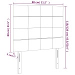 vidaXL Tăblie de pat cu LED, albastru, 80x5x118/128 cm, textil