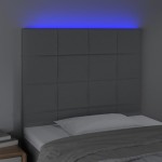 vidaXL Tăblie de pat cu LED, gri deschis, 100x5x118/128 cm, textil