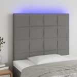 vidaXL Tăblie de pat cu LED, gri închis, 100x5x118/128 cm, textil vidaXL Tăblie de pat cu LED, gri închis, 100x5x118/128 cm, textil