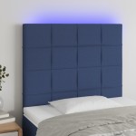 vidaXL Tăblie de pat cu LED, albastru, 100x5x118/128 cm, textil vidaXL Tăblie de pat cu LED, albastru, 100x5x118/128 cm, textil