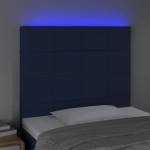 vidaXL Tăblie de pat cu LED, albastru, 100x5x118/128 cm, textil vidaXL Tăblie de pat cu LED, albastru, 100x5x118/128 cm, textil