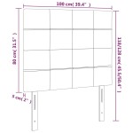 vidaXL Tăblie de pat cu LED, albastru, 100x5x118/128 cm, textil vidaXL Tăblie de pat cu LED, albastru, 100x5x118/128 cm, textil