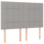 vidaXL Tăblie de pat cu LED, gri deschis, 144x5x118/128 cm, textil