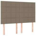 vidaXL Tăblie de pat cu LED, gri taupe, 144x5x118/128 cm, textil vidaXL Tăblie de pat cu LED, gri taupe, 144x5x118/128 cm, textil
