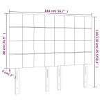 vidaXL Tăblie de pat cu LED, albastru, 144x5x118/128 cm, textil vidaXL Tăblie de pat cu LED, albastru, 144x5x118/128 cm, textil