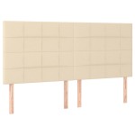 vidaXL Tăblie de pat cu LED, crem, 160x5x118/128 cm, textil