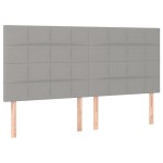 vidaXL Tăblie de pat cu LED, gri deschis, 180x5x118/128 cm, textil vidaXL Tăblie de pat cu LED, gri deschis, 180x5x118/128 cm, textil