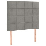 vidaXL Tăblie de pat cu LED, gri deschis, 80x5x118/128 cm, catifea vidaXL Tăblie de pat cu LED, gri deschis, 80x5x118/128 cm, catifea