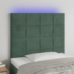 vidaXL Tăblie de pat cu LED, verde închis, 80x5x118/128 cm, catifea vidaXL Tăblie de pat cu LED, verde închis, 80x5x118/128 cm, catifea