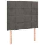 vidaXL Tăblie de pat cu LED, gri închis, 90x5x118/128 cm, catifea vidaXL Tăblie de pat cu LED, gri închis, 90x5x118/128 cm, catifea