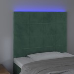 vidaXL Tăblie de pat cu LED, verde închis, 90x5x118/128 cm, catifea vidaXL Tăblie de pat cu LED, verde închis, 90x5x118/128 cm, catifea