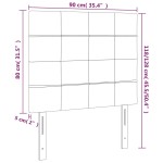 vidaXL Tăblie de pat cu LED, albastru închis, 90x5x118/128 cm, catifea