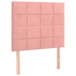 vidaXL Tăblie de pat cu LED, roz, 90x5x118/128 cm, catifea vidaXL Tăblie de pat cu LED, roz, 90x5x118/128 cm, catifea