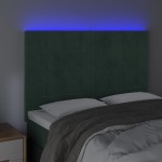 vidaXL Tăblie de pat cu LED, verde închis, 144x5x118/128 cm, catifea
