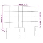 vidaXL Tăblie de pat cu LED, verde închis, 144x5x118/128 cm, catifea