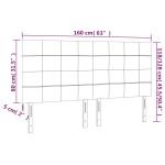 vidaXL Tăblie de pat cu LED, albastru închis, 160x5x118/128cm, catifea