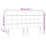 vidaXL Tăblie de pat cu LED, albastru închis, 200x5x118/128cm catifea