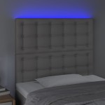vidaXL Tăblie de pat cu LED, gri, 80x5x118/128 cm, piele ecologică vidaXL Tăblie de pat cu LED, gri, 80x5x118/128 cm, piele ecologică