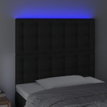 vidaXL Tăblie de pat cu LED, negru, 90x5x118/128 cm, catifea