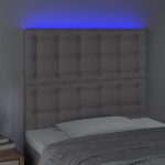 vidaXL Tăblie de pat cu LED, gri, 90x5x118/128 cm, piele ecologică vidaXL Tăblie de pat cu LED, gri, 90x5x118/128 cm, piele ecologică