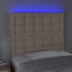vidaXL Tăblie de pat cu LED cappuccino 90x5x118/128cm, piele ecologică