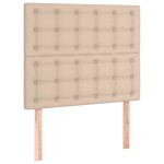 vidaXL Tăblie de pat cu LED cappuccino 90x5x118/128cm, piele ecologică