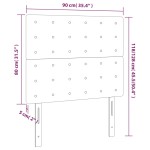 vidaXL Tăblie de pat cu LED cappuccino 90x5x118/128cm, piele ecologică