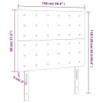 vidaXL Tăblie de pat cu LED, alb, 100x5x118/128 cm, piele ecologică vidaXL Tăblie de pat cu LED, alb, 100x5x118/128 cm, piele ecologică