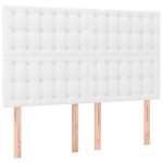 vidaXL Tăblie de pat cu LED, alb, 144x5x118/128 cm, piele ecologică vidaXL Tăblie de pat cu LED, alb, 144x5x118/128 cm, piele ecologică