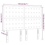 vidaXL Tăblie de pat cu LED, alb, 144x5x118/128 cm, piele ecologică vidaXL Tăblie de pat cu LED, alb, 144x5x118/128 cm, piele ecologică