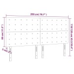 vidaXL Tăblie de pat cu LED, alb, 200x5x118/128 cm, piele ecologică vidaXL Tăblie de pat cu LED, alb, 200x5x118/128 cm, piele ecologică