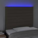 vidaXL Tăblie de pat cu LED, gri taupe, 90x5x118/128 cm, textil