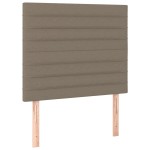 vidaXL Tăblie de pat cu LED, gri taupe, 90x5x118/128 cm, textil