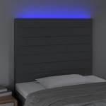 vidaXL Tăblie de pat cu LED, gri închis, 100x5x118/128 cm, textil vidaXL Tăblie de pat cu LED, gri închis, 100x5x118/128 cm, textil