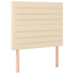 vidaXL Tăblie de pat cu LED, crem, 100x5x118/128 cm, textil
