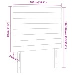 vidaXL Tăblie de pat cu LED, crem, 100x5x118/128 cm, textil