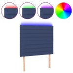 vidaXL Tăblie de pat cu LED, albastru, 100x5x118/128 cm, textil vidaXL Tăblie de pat cu LED, albastru, 100x5x118/128 cm, textil